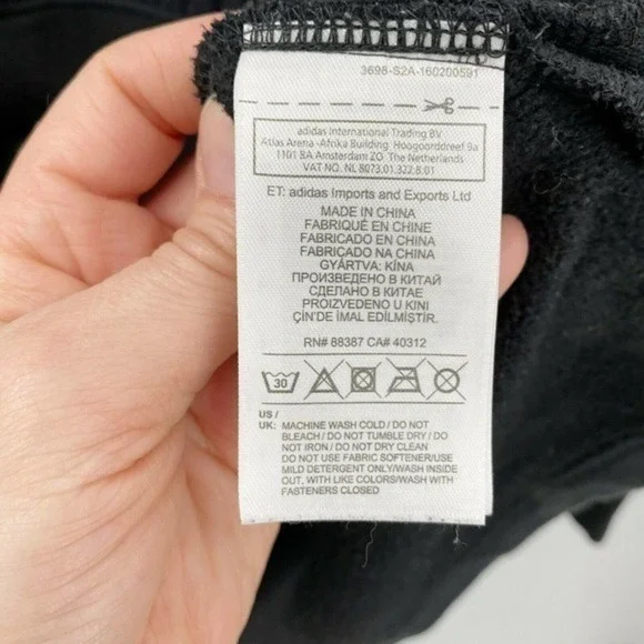 Adidas Men's Original Sport Luxe Mix Hoodie Trefoil Fleece Black Pullover Size M - Picture 9 of 11